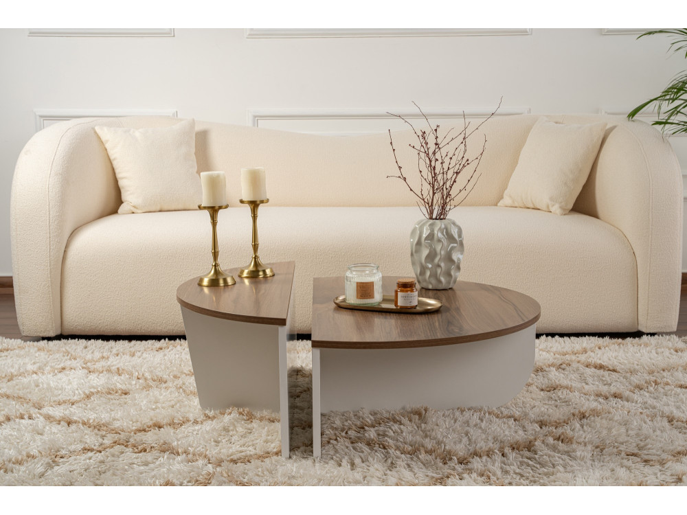 Mesa baja de madera "Orion" 90 x 60 x 30 cm - Nogal