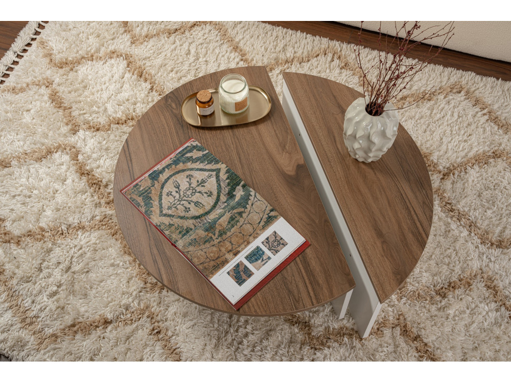 Mesa baja de madera "Orion" 90 x 60 x 30 cm - Nogal