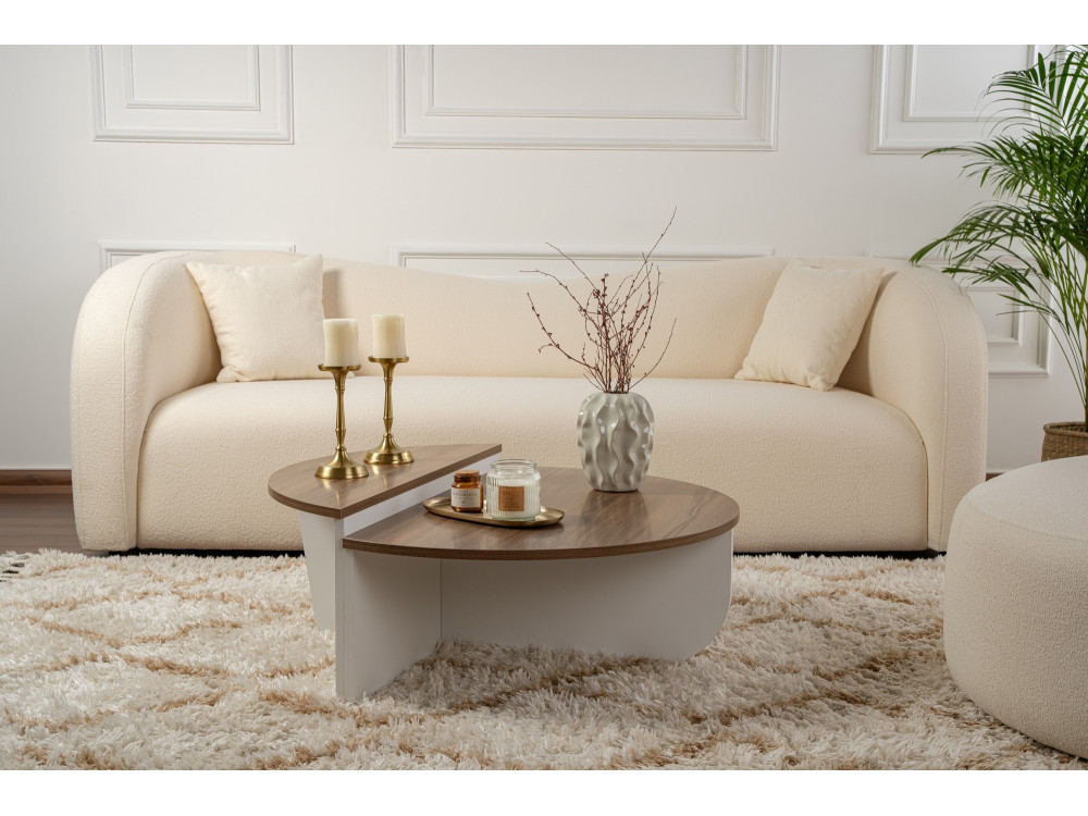 Mesa baja de madera "Orion" 90 x 60 x 30 cm - Nogal