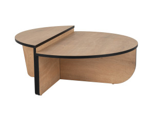 Mesa baja de madera "Orion" 90 x 60 x 30 cm - Roble miel