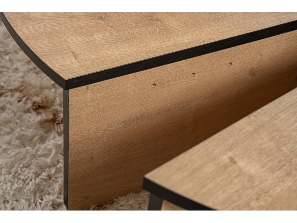 Mesa baja de madera "Orion" 90 x 60 x 30 cm - Roble miel