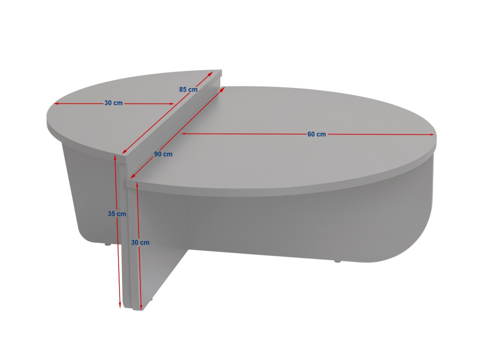 Mesa baja de madera "Orion" 90 x 60 x 30 cm - Roble miel