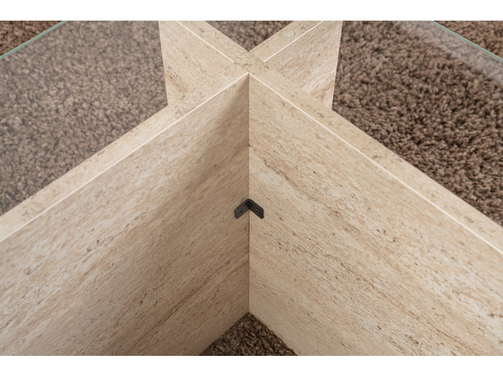 Mesa baja de madera "Vetrino" - 105 x 65 x 40 cm - Travertino