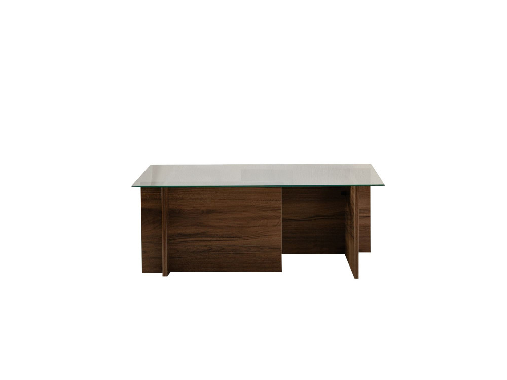 Mesa baja de madera "Vetrino" - 105 x 65 x 40 cm - Nogal