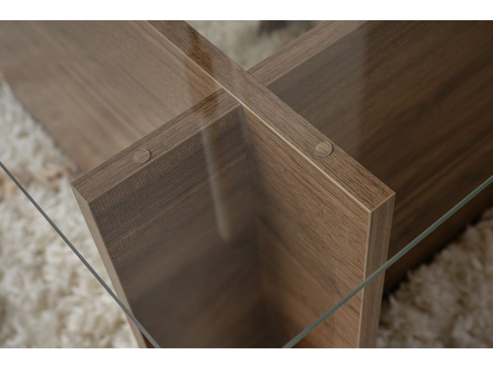 Mesa baja de madera "Vetrino" - 105 x 65 x 40 cm - Nogal