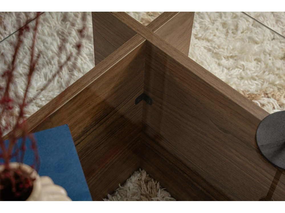 Mesa baja de madera "Vetrino" - 105 x 65 x 40 cm - Nogal