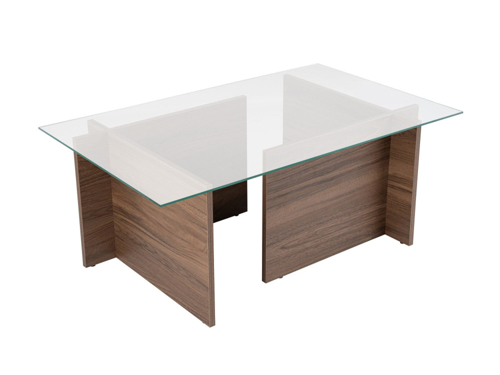 Mesa baja de madera "Vetrino" - 105 x 65 x 40 cm - Nogal