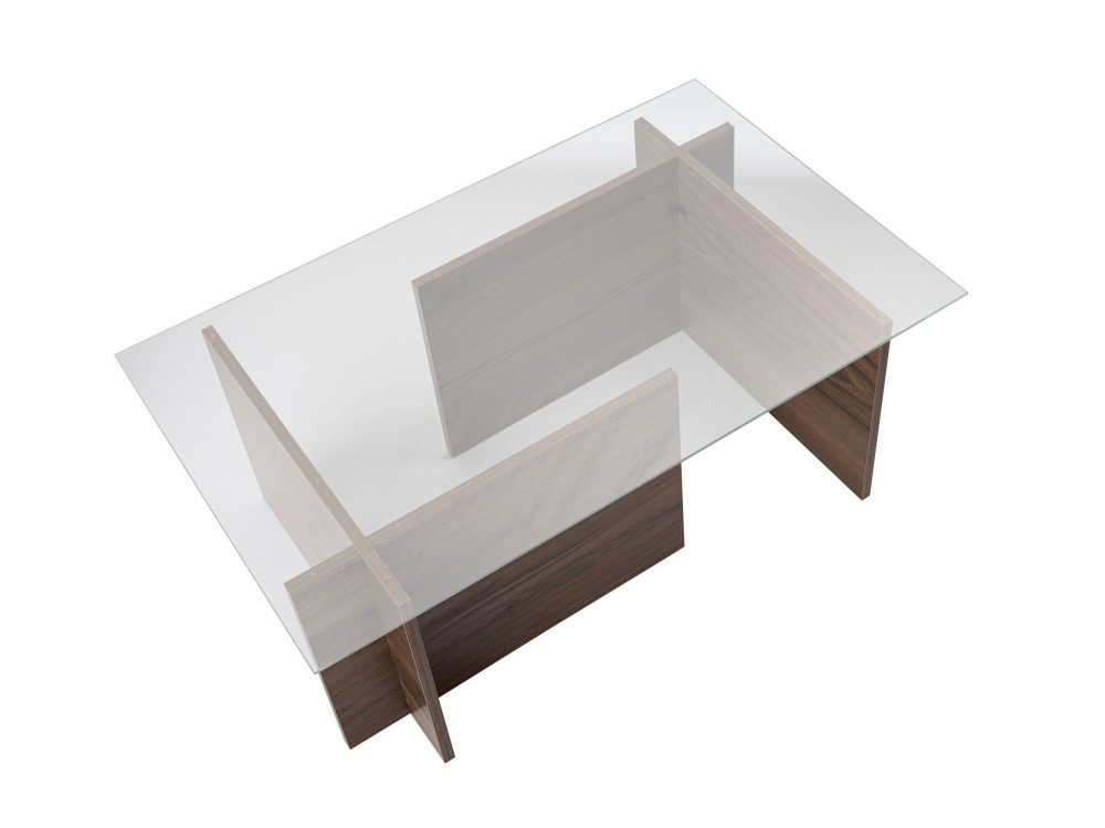 Mesa baja de madera "Vetrino" - 105 x 65 x 40 cm - Nogal