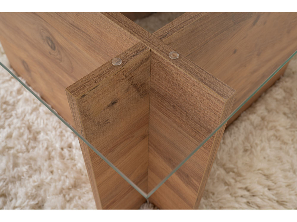 Mesa baja de madera "Vetrino" - 105 x 65 x 40 cm - Pino Atlántico