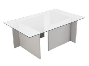 Mesa baja de cristal "Vetrino" 105 x 65 x 40 cm - Gris