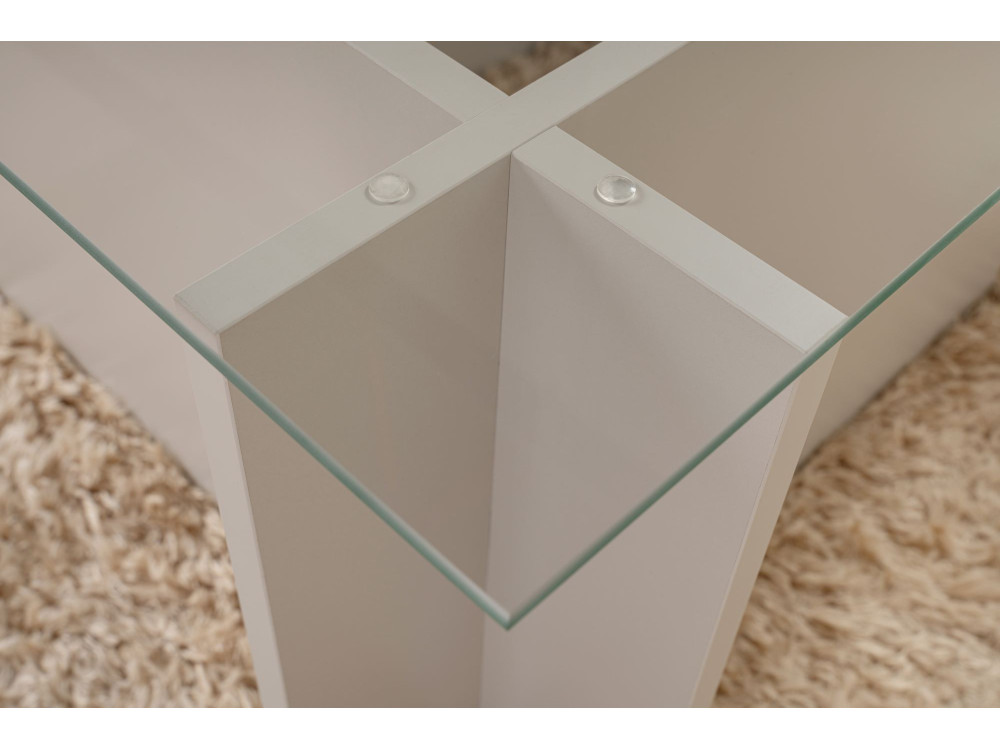 Mesa baja de cristal "Vetrino" 105 x 65 x 40 cm - Gris