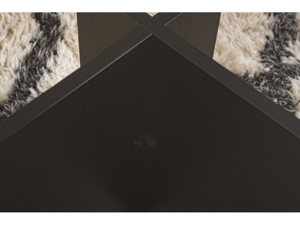 Mesa baja de cristal "Vetrino" 105 x 65 x 40 cm - Madera negra