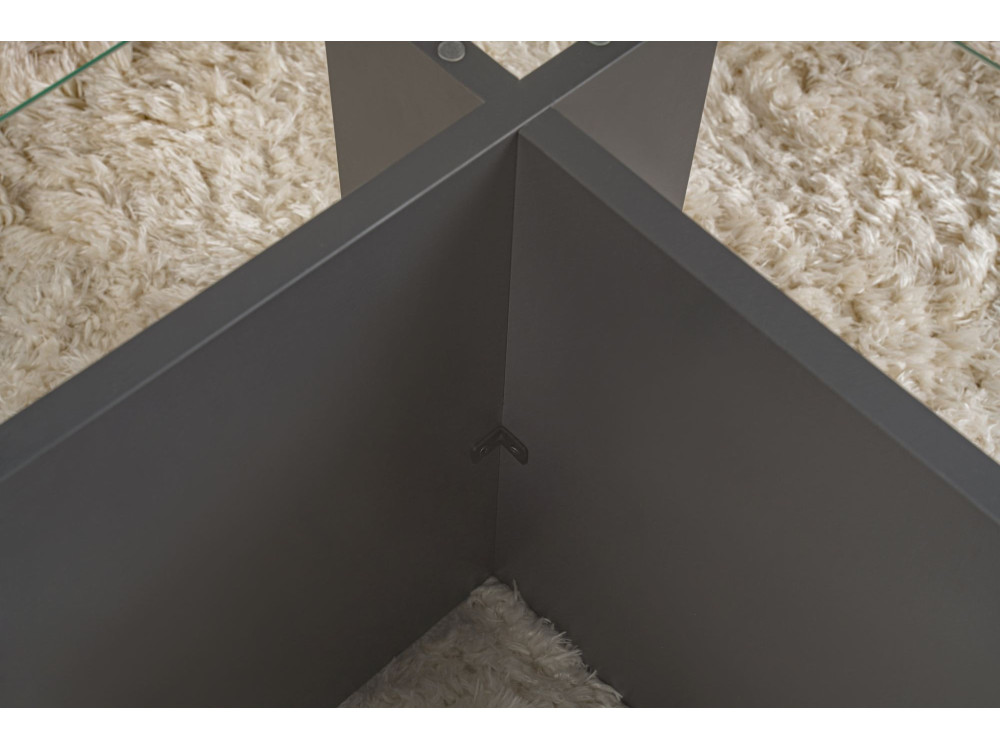 Mesa baja de cristal "Vetrino" 105 x 65 x 40 cm - Antracita