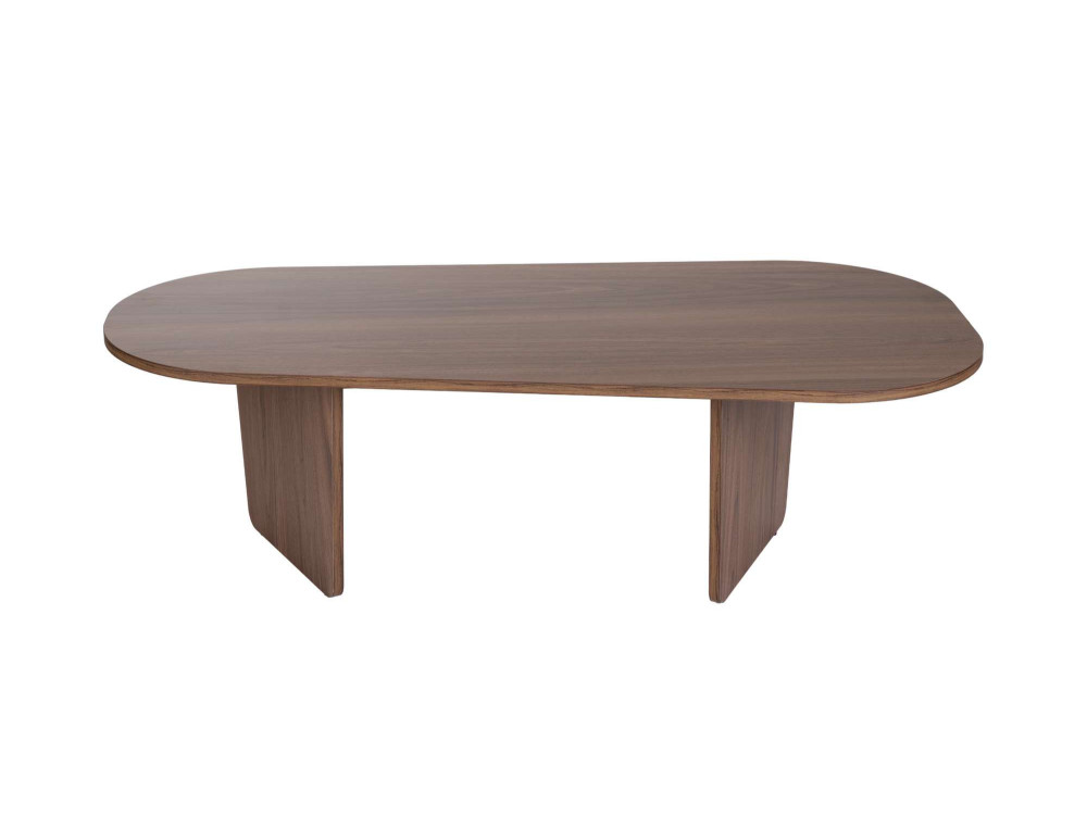 Mesa baja de madera "Ovalis" - 130 x 65 x 40 cm - Nogal