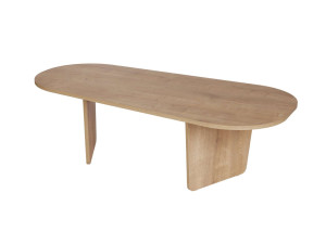 Mesa baja de madera "Ovalis" - 130 x 65 x 40 cm - Roble