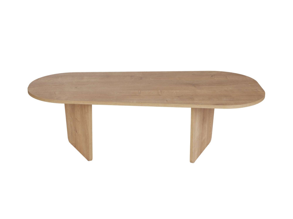 Mesa baja de madera "Ovalis" - 130 x 65 x 40 cm - Roble