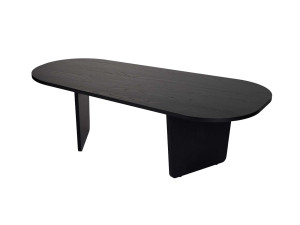Mesa baja de madera "Ovalis" - 130 x 65 x 40 cm - Madera negra