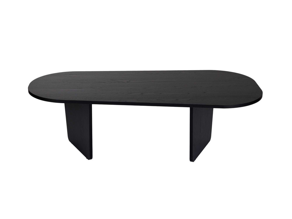 Mesa baja de madera "Ovalis" - 130 x 65 x 40 cm - Madera negra