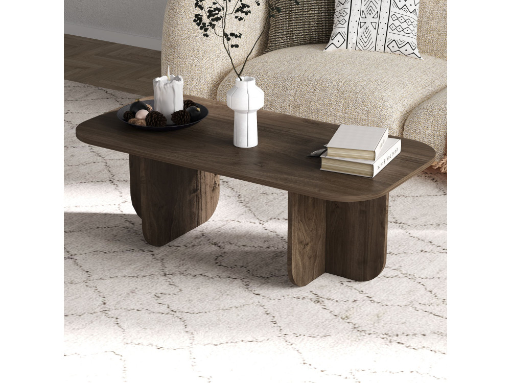 Mesa baja de madera "Becaj" - 120 x 60 x 41 cm - Nogal