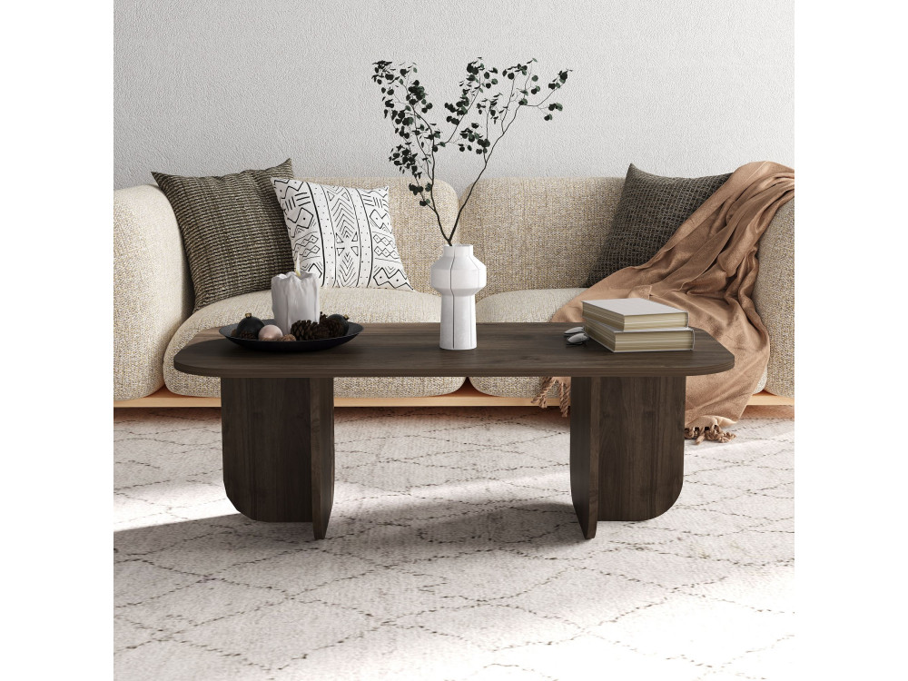 Mesa baja de madera "Becaj" - 120 x 60 x 41 cm - Nogal