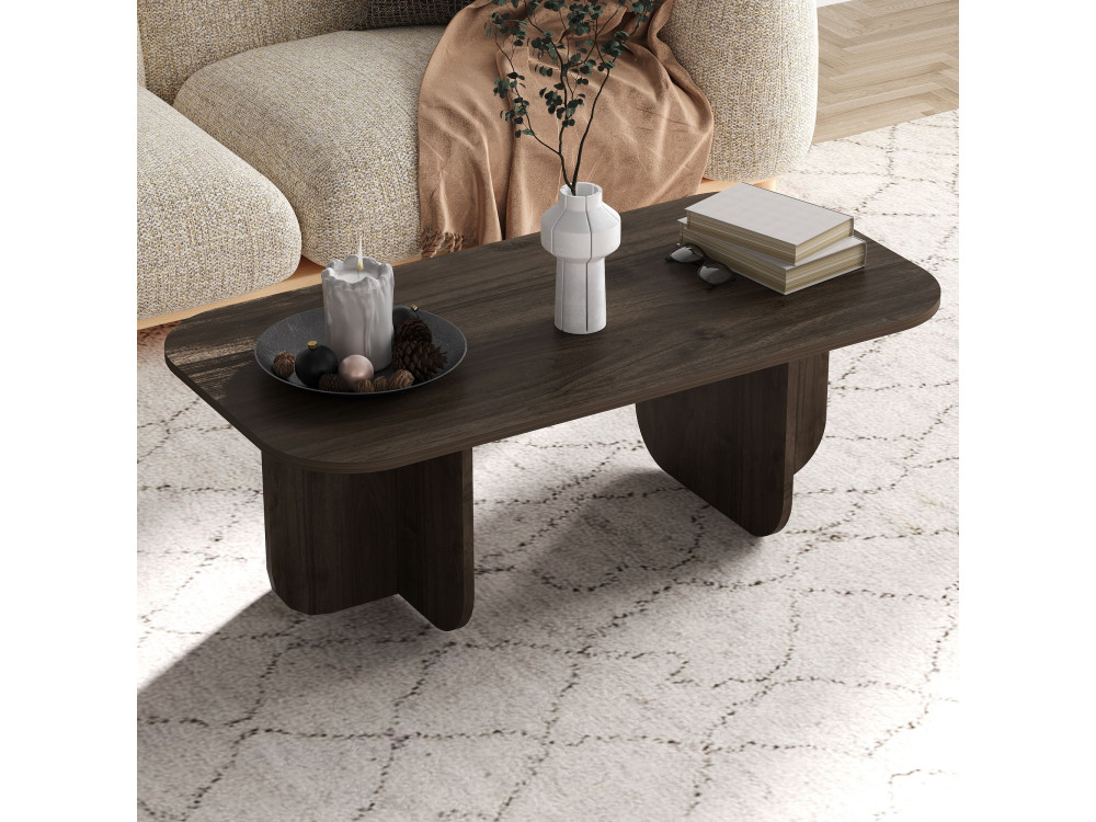 Mesa baja de madera "Becaj" - 120 x 60 x 41 cm - Nogal
