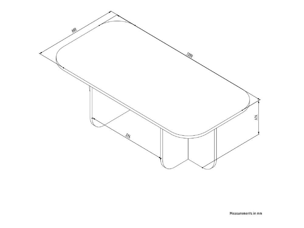 Mesa baja de madera "Becaj" - 120 x 60 x 41 cm - Nogal