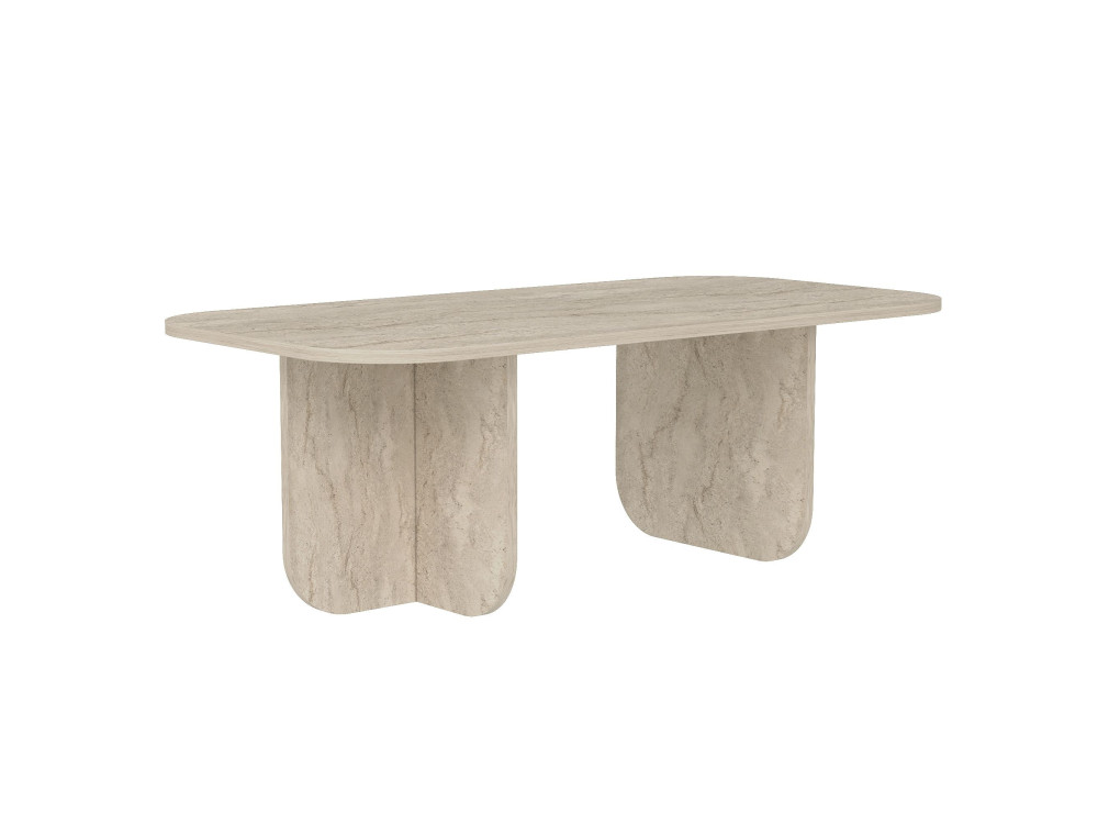 Mesa baja de madera "Becaj" - 120 x 60 x 41 cm - Travertino