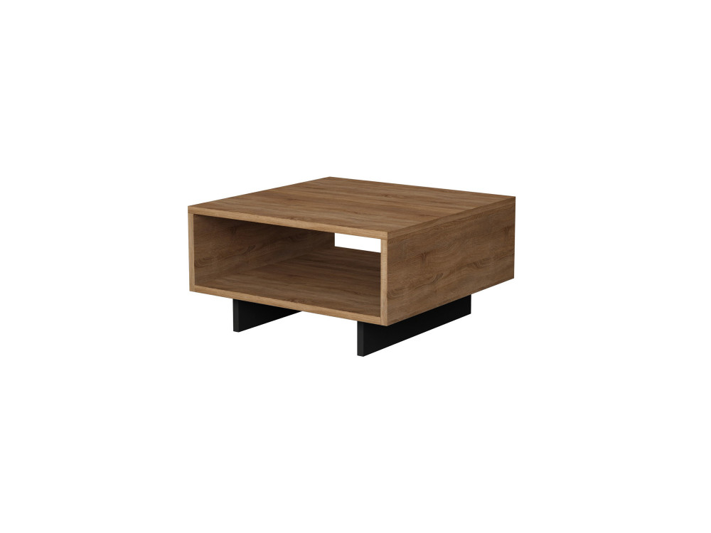 Mesa baja de madera "Hola" - 60 x 60 x 32 cm - Roble-Antracita