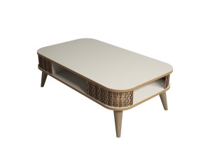 Mesa baja de madera "Eylül" - 105 x 60 x 34 cm - Crema