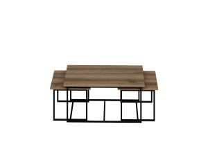Mesa nido de madera "Levada" (3 piezas) - 90 x 60 x 42 cm - Nogal