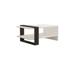 Mesa baja de madera "Funda" - 80 x 55 x 35 cm - AntracitaBlanco