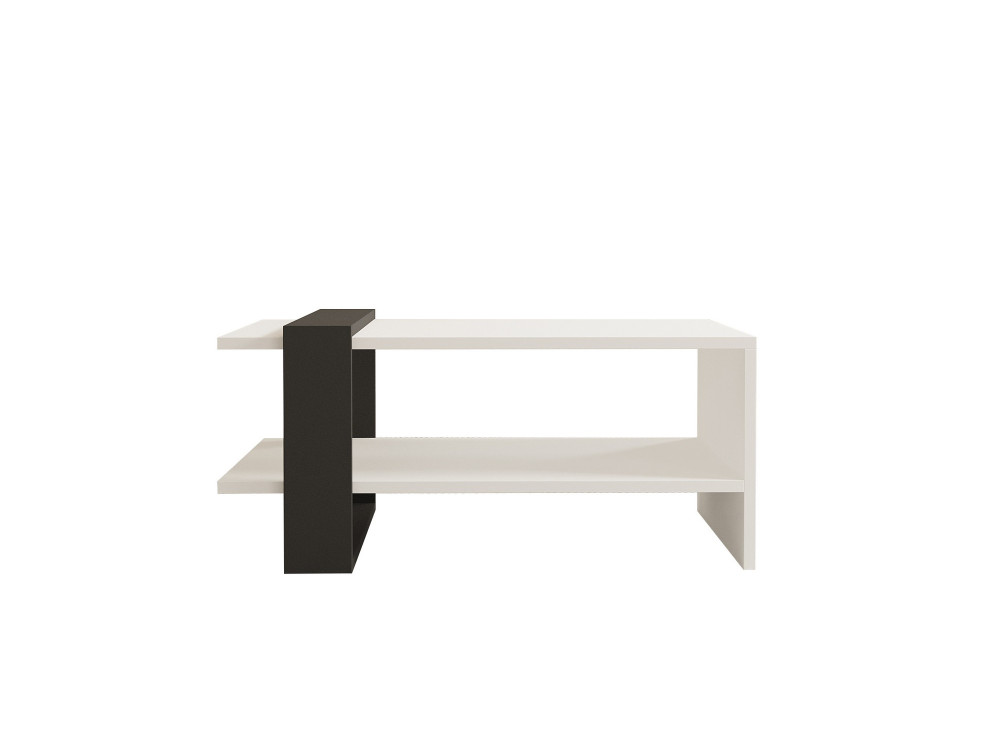 Mesa baja de madera "Funda" - 80 x 55 x 35 cm - AntracitaBlanco