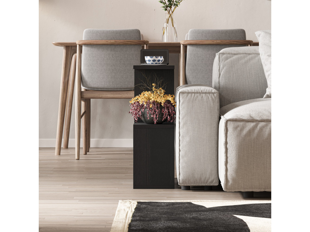 Mesa baja de madera "Homemania" - 60 x 20 x 60 cm - Madera negra