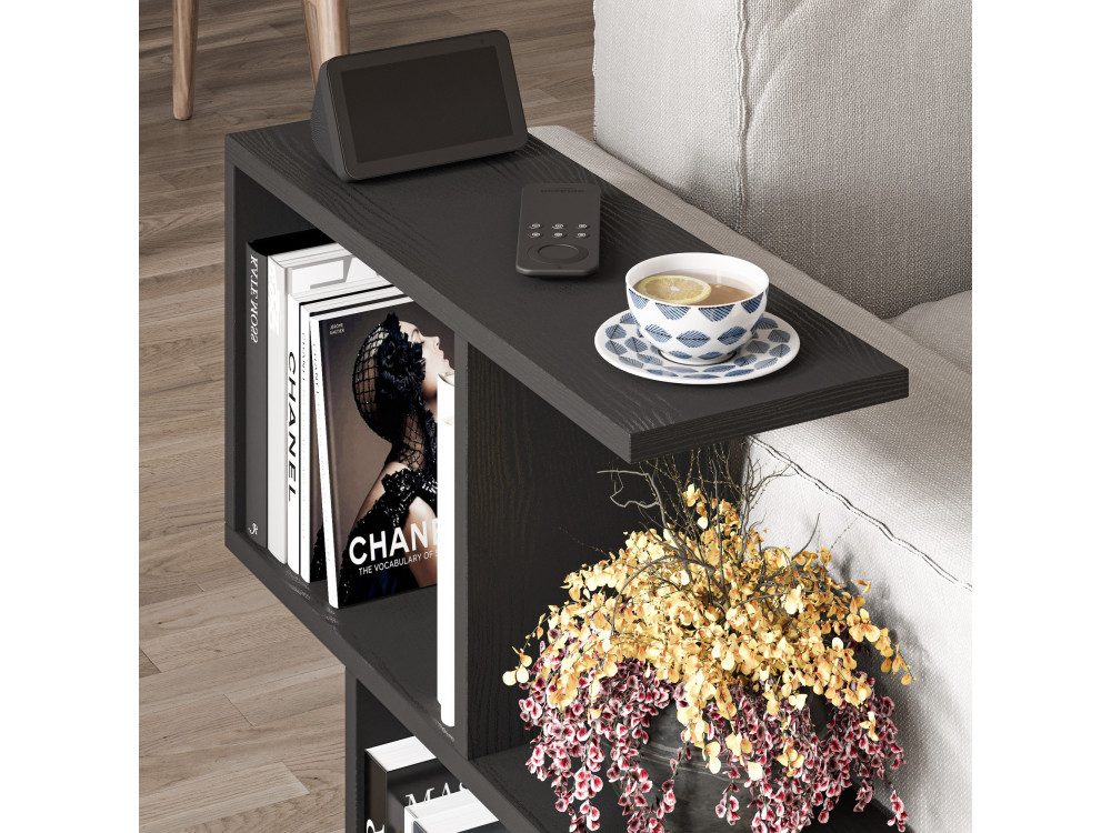 Mesa baja de madera "Homemania" - 60 x 20 x 60 cm - Madera negra
