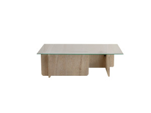 Mesa baja de madera "Flavio" - 105 x 65 x 30 cm - Travertino