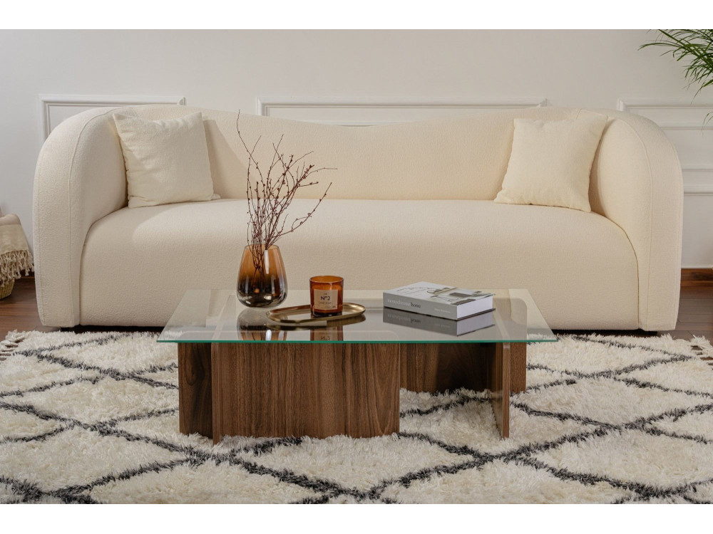 Mesa baja de madera "Flavio" - 105 x 65 x 30 cm - Nogal