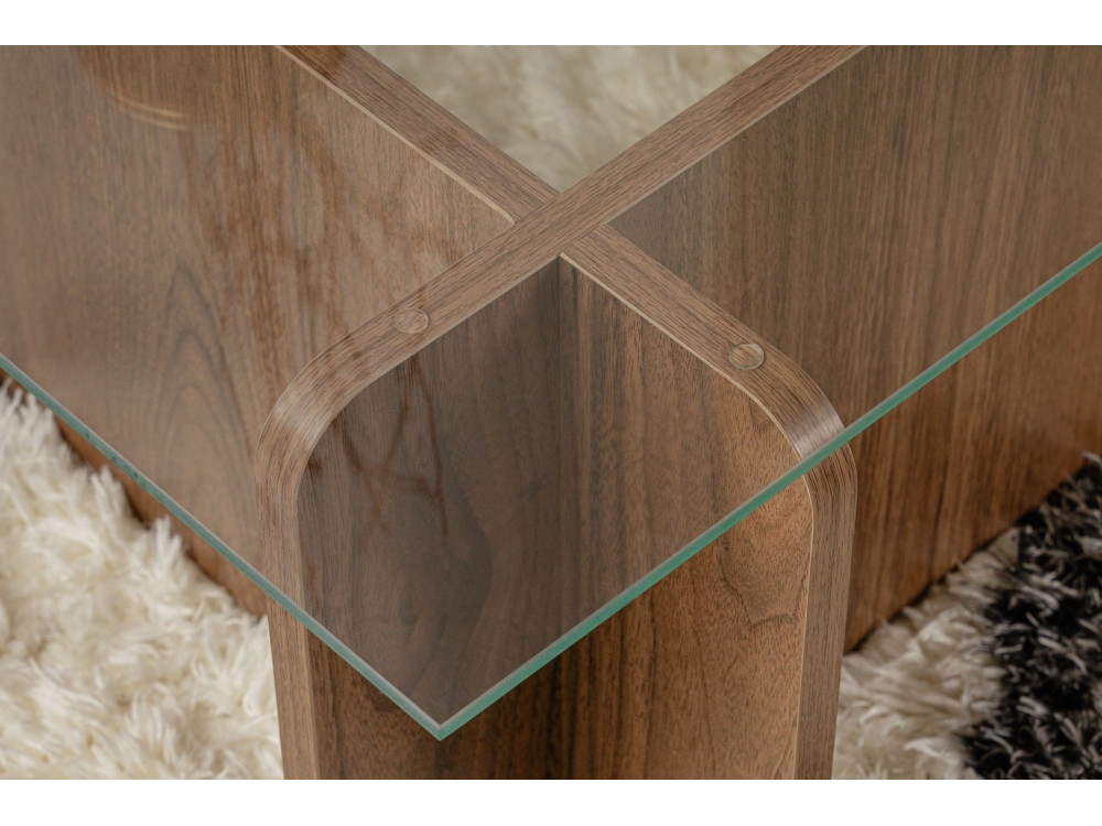 Mesa baja de madera "Flavio" - 105 x 65 x 30 cm - Nogal