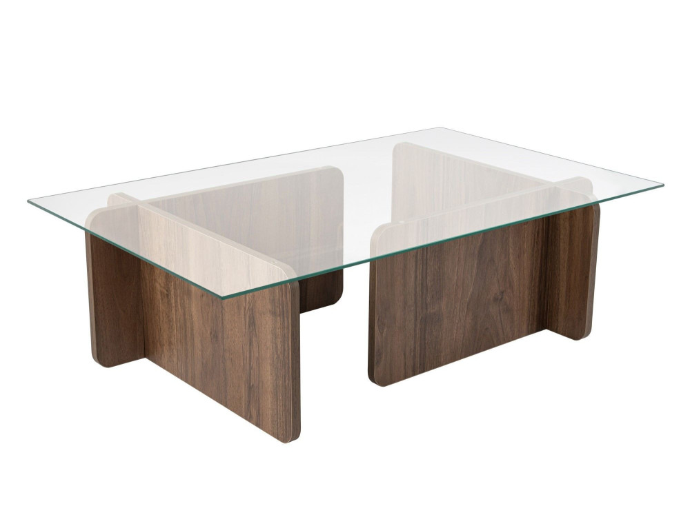 Mesa baja de madera "Flavio" - 105 x 65 x 30 cm - Nogal