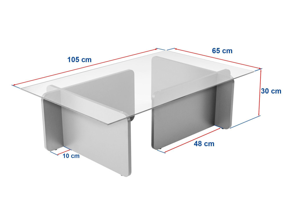 Mesa baja de madera "Flavio" - 105 x 65 x 30 cm - Nogal