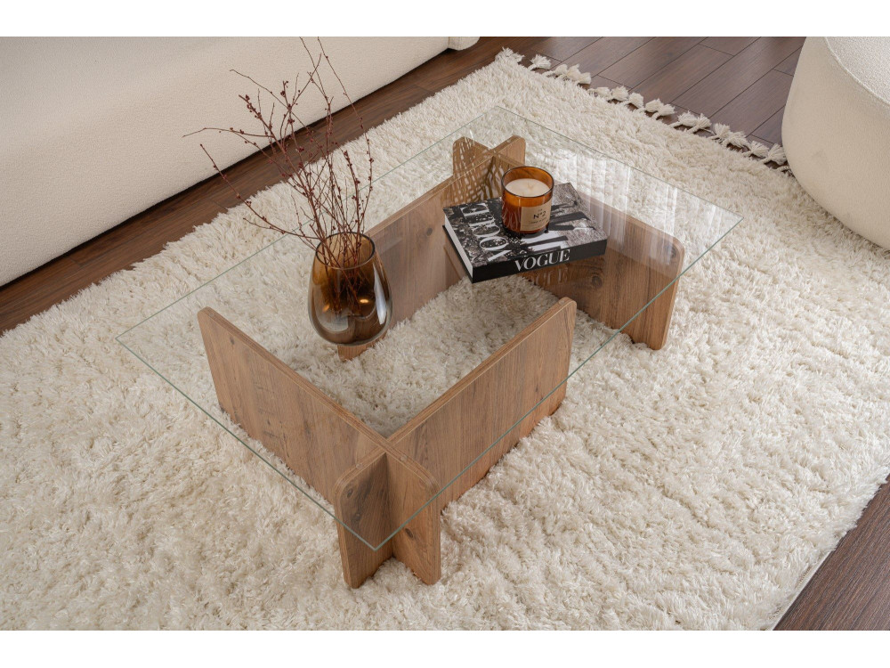 Mesa baja de madera "Flavio" - 105 x 65 x 30 cm - Pino Atlántico