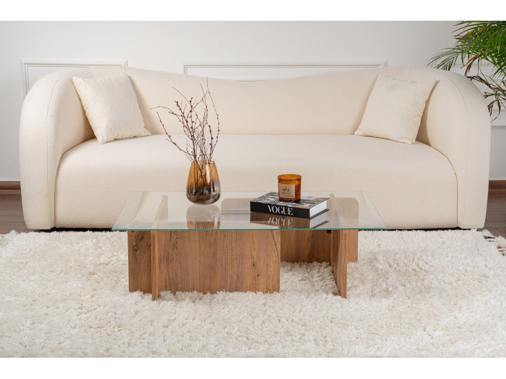 Mesa baja de madera "Flavio" - 105 x 65 x 30 cm - Pino Atlántico
