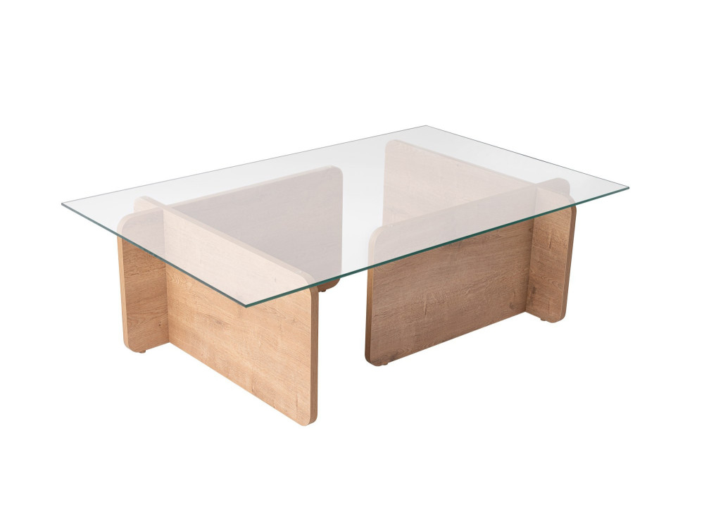 Mesa baja de madera "Flavio" - 105 x 65 x 30 cm - Roble