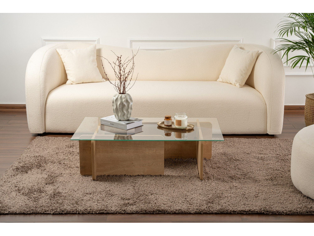 Mesa baja de madera "Flavio" - 105 x 65 x 30 cm - Roble