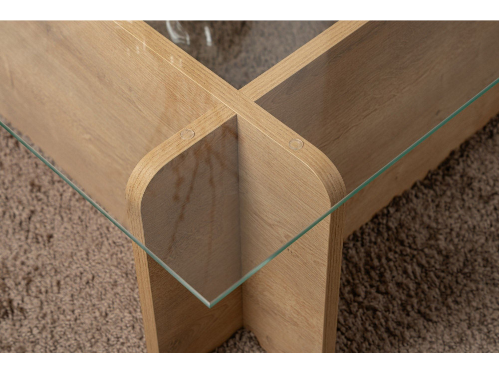 Mesa baja de madera "Flavio" - 105 x 65 x 30 cm - Roble