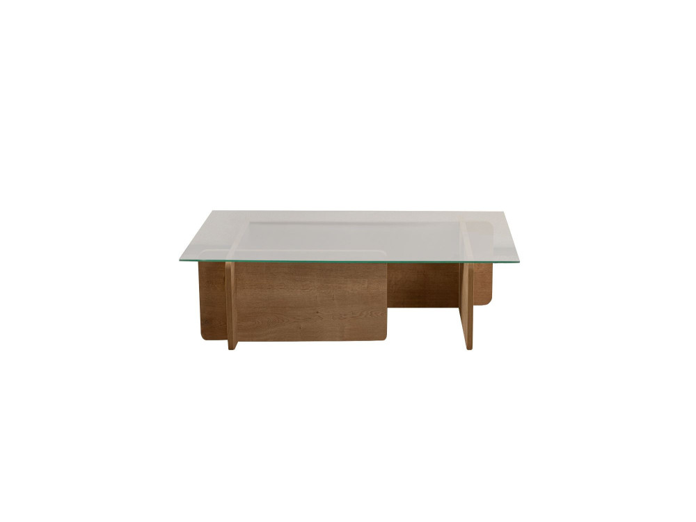 Mesa baja de madera "Flavio" - 105 x 65 x 30 cm - Roble