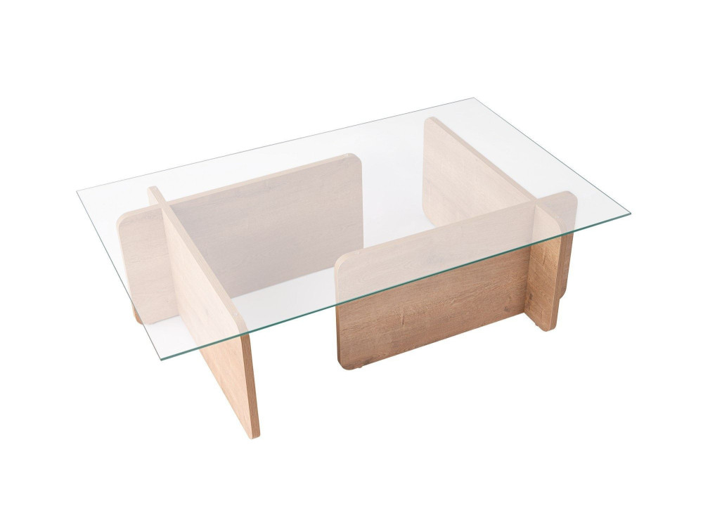 Mesa baja de madera "Flavio" - 105 x 65 x 30 cm - Roble