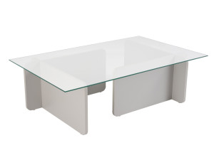 Mesa baja de cristal "Flavio" 105 x 65 x 30 cm - Gris