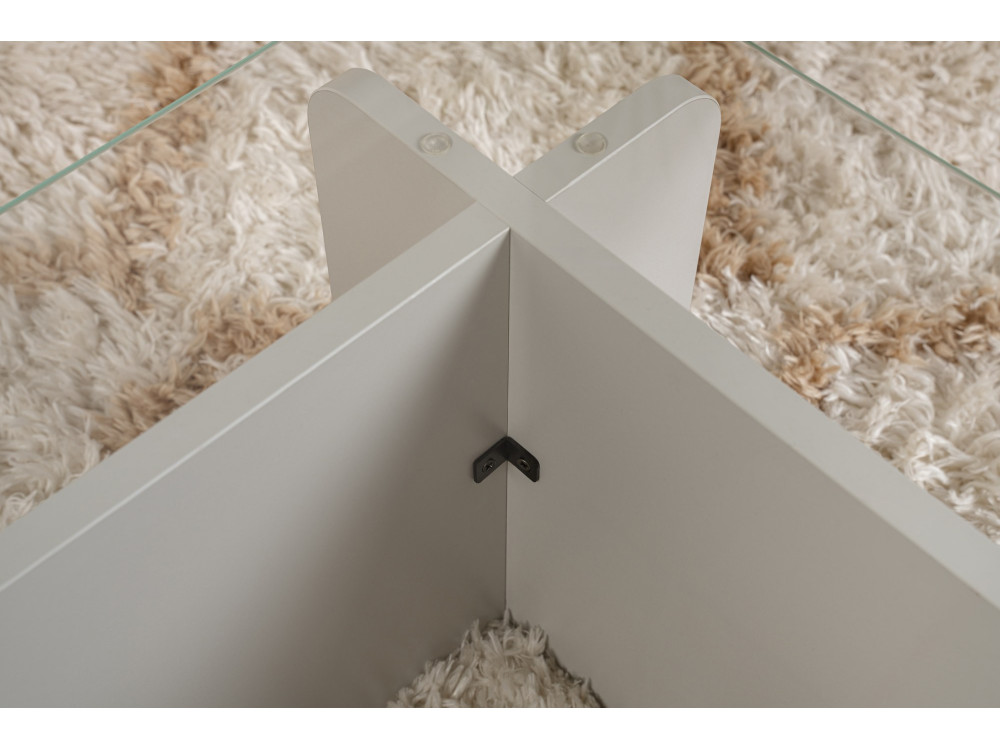 Mesa baja de cristal "Flavio" 105 x 65 x 30 cm - Gris
