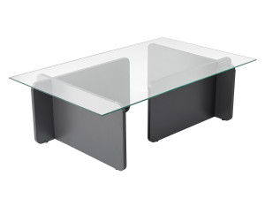 Mesa baja de cristal "Flavio" 105 x 65 x 30 cm - Antracita