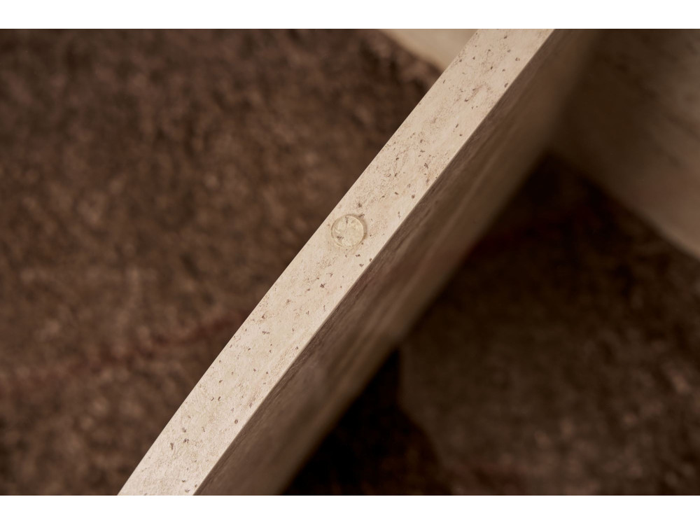 Mesa baja de madera "Aeris" - 75 x 75 x 35 cm - TravertinoTransparente
